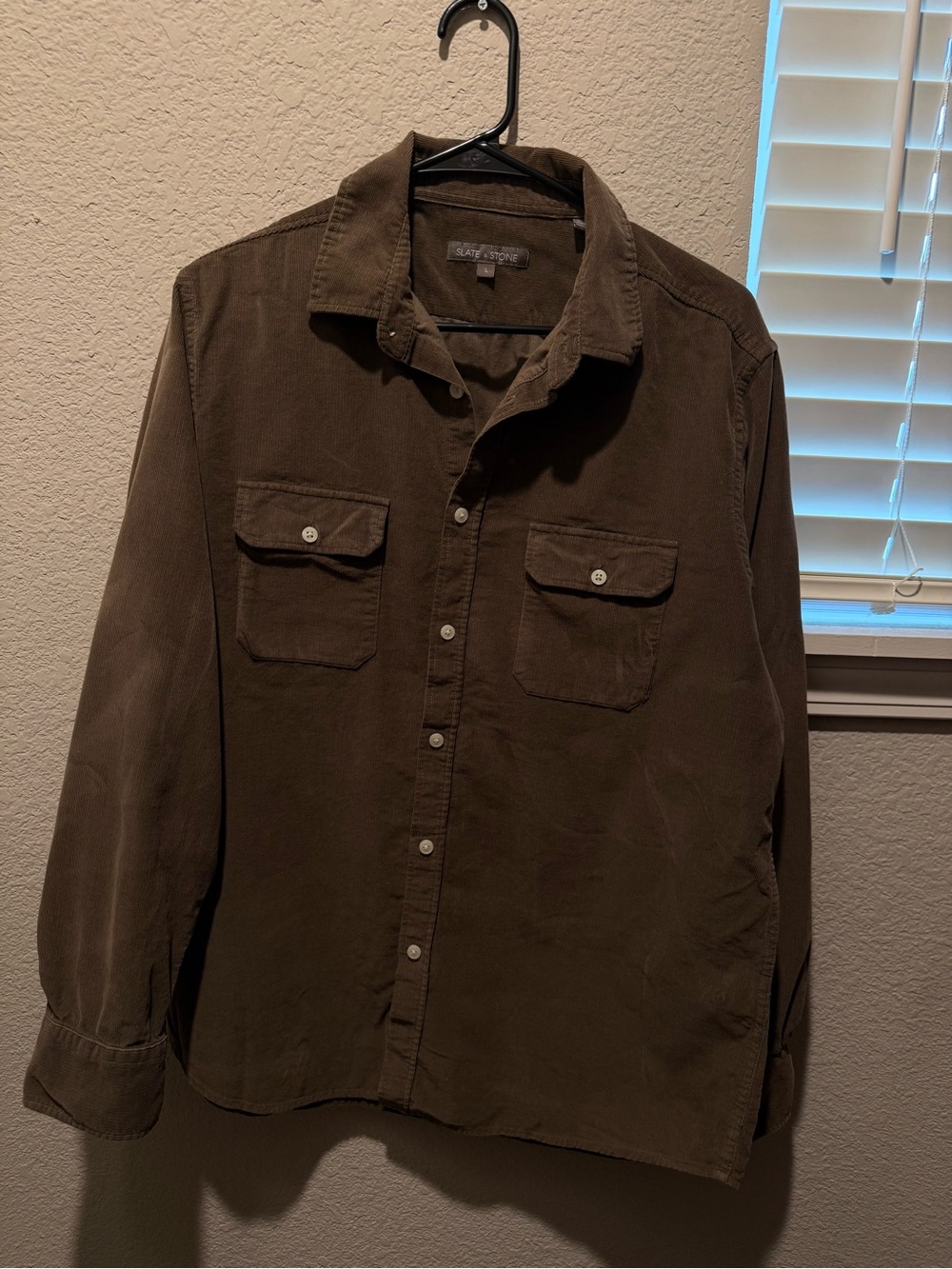 Slate & Stone Men's Dark Brown Corduroy Shirt Jacket